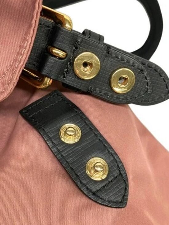 BURBERRY LONDON ENGLAND 4020959 Pink Beige Black Nylon Leather Backpack main image 8